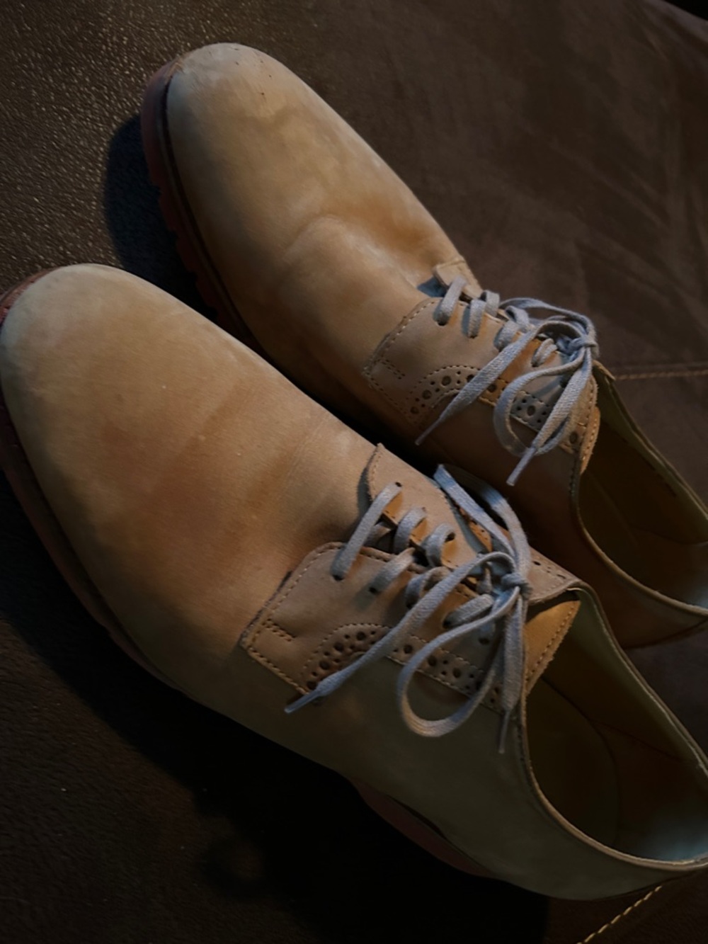 Cole Haan Men's Suede Oxfords in Light Tan